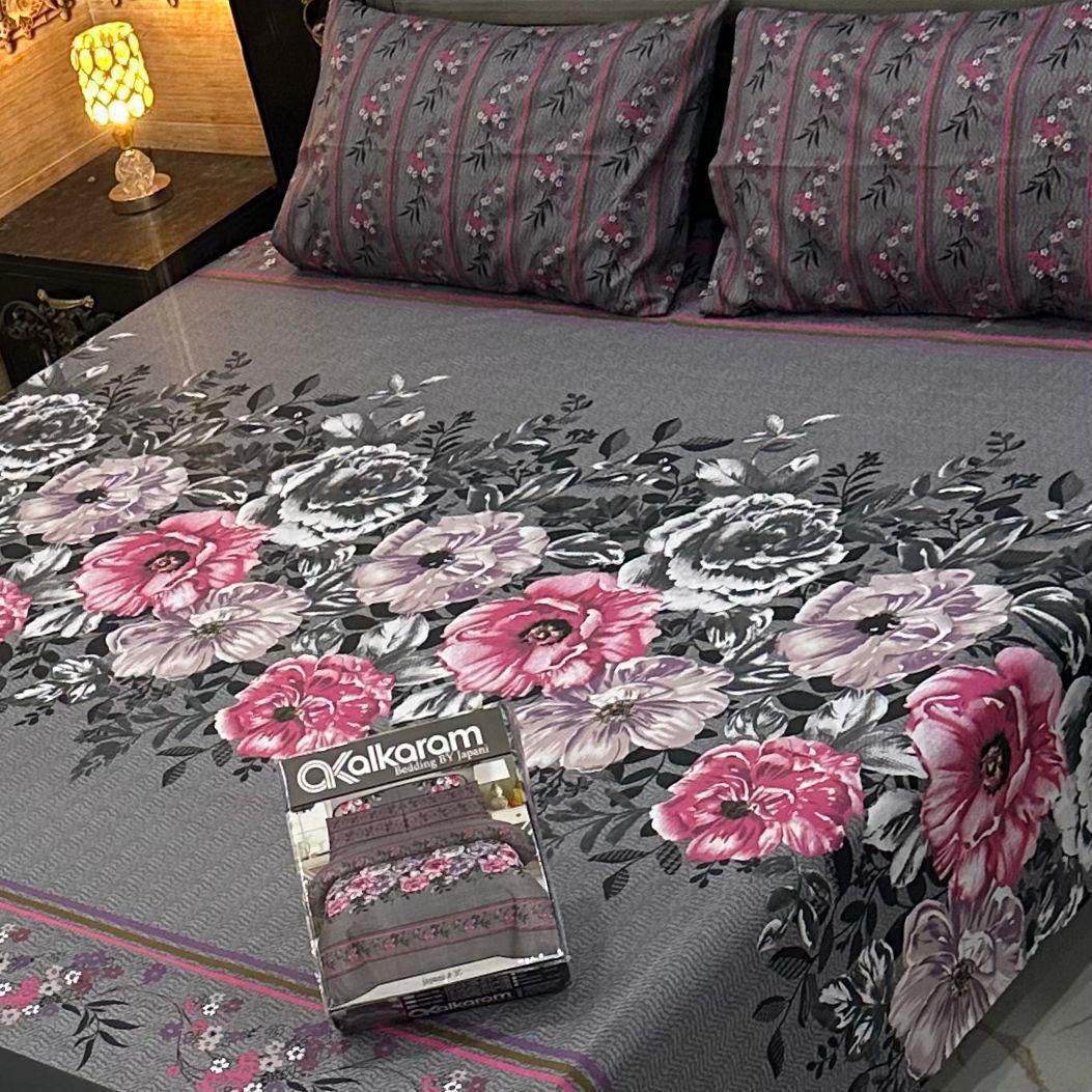 Alkaram 3pc King Size Bedsheet code 576