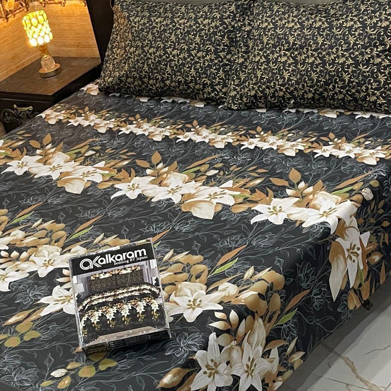 Alkaram 3pc King Size Bedsheet code 566