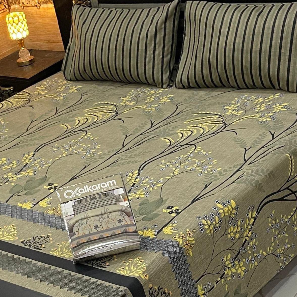 Alkaram 3pc King Size Bedsheet code 565