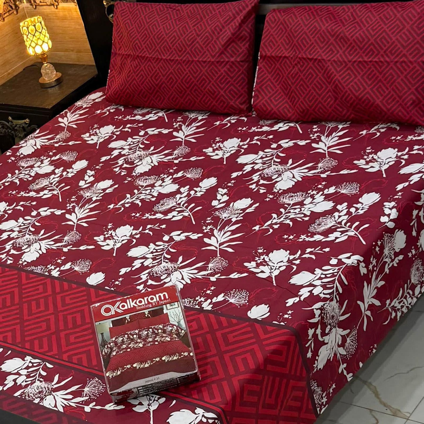 Alkaram 3pc King Size Bedsheet code 554