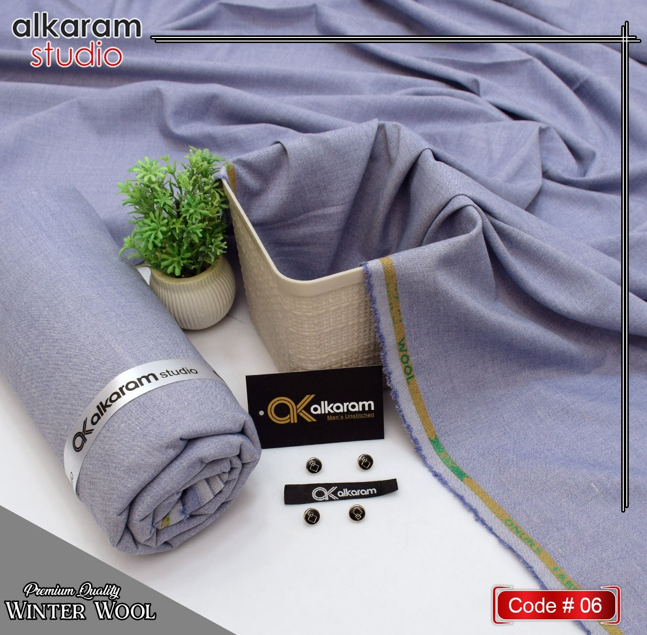 ALKARAM UNSTITCHED WINTER RUSSIAN WOOL CODE 016