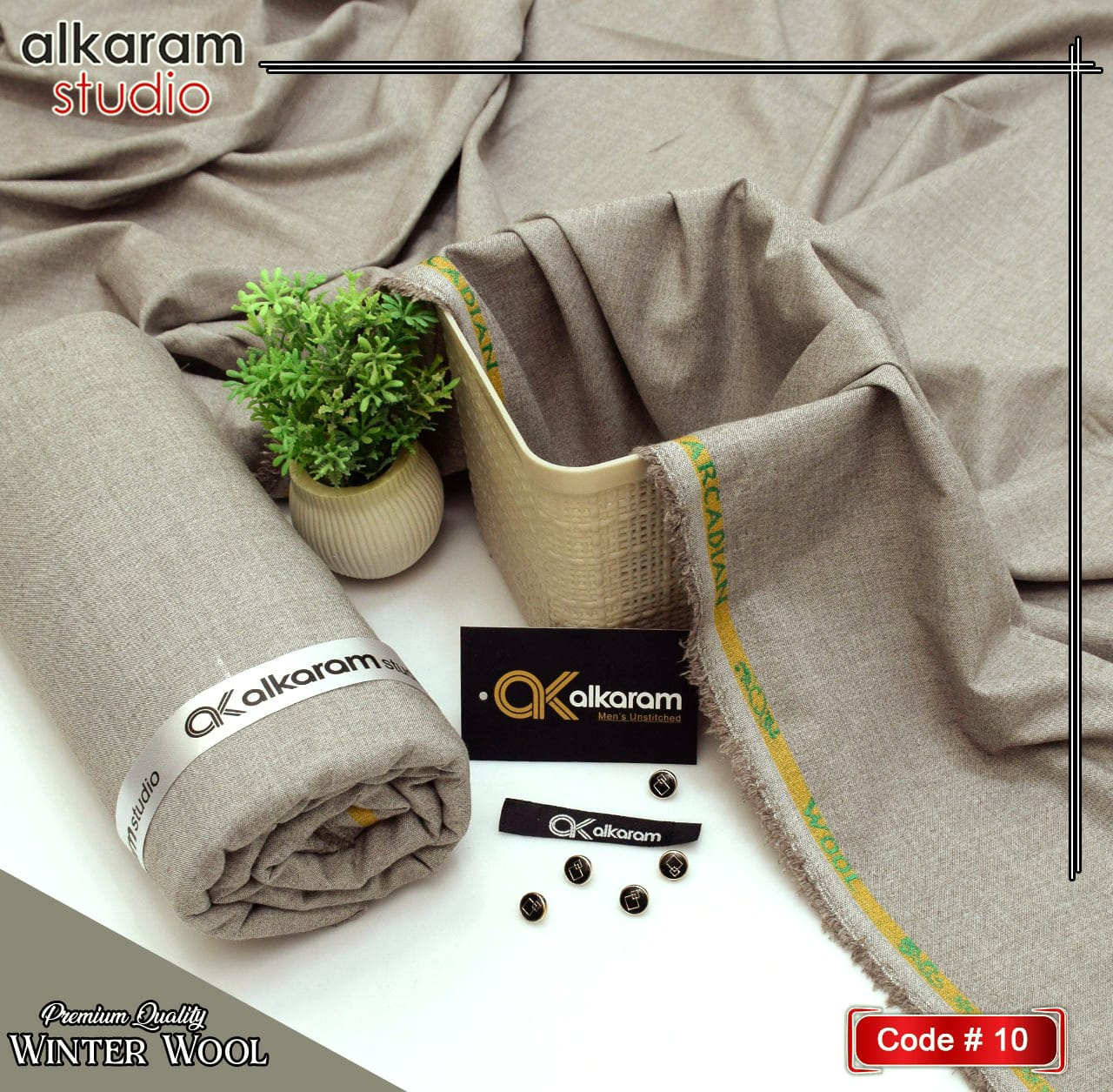 ALKARAM UNSTITCHED WINTER RUSSIAN WOOL CODE 020