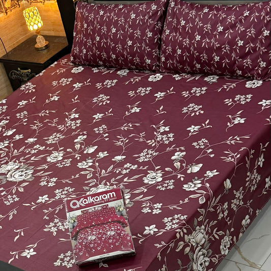 Alkaram 3pc King Size Bedsheet code 592