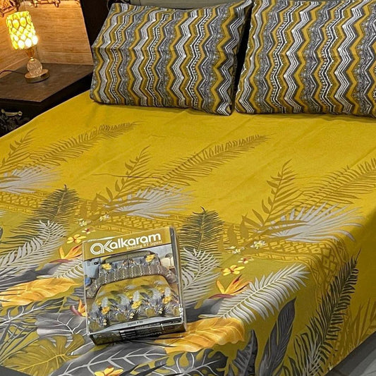 Alkaram 3pc King Size Bedsheet code 574
