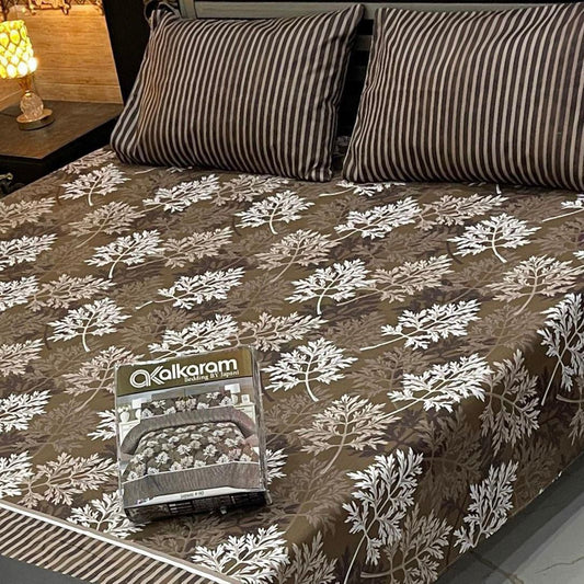 Alkaram 3pc King Size Bedsheet code 569