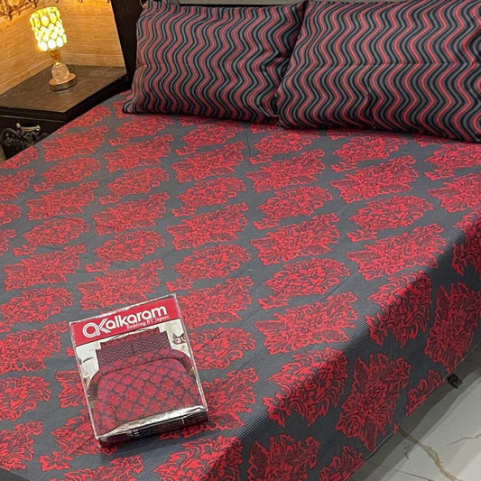 Alkaram 3pc King Size Bedsheet code 567