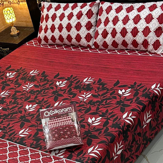 Alkaram 3pc King Size Bedsheet code 564