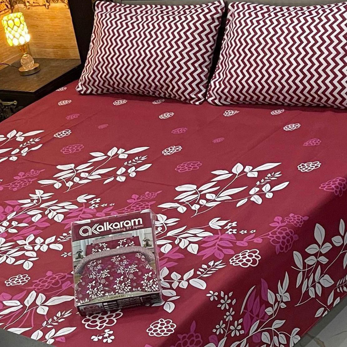 Alkaram 3pc King Size Bedsheet code 553