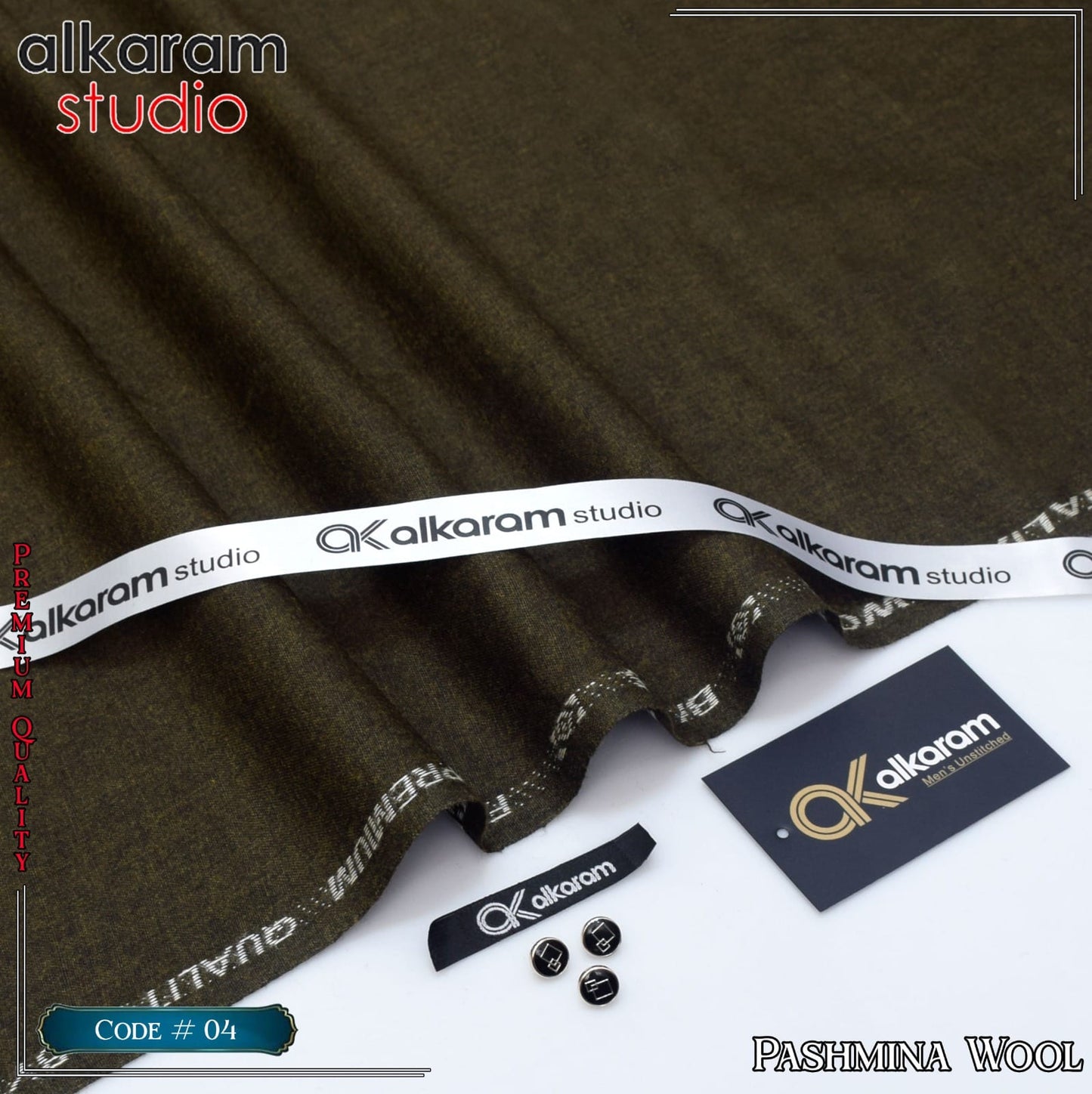 ALKARAM UNSTITCHED WINTER PASHMINA WOOL CODE 064