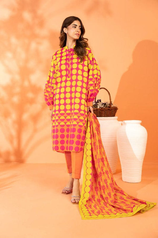 Unstitched 3-Piece Printed Lawn Suit