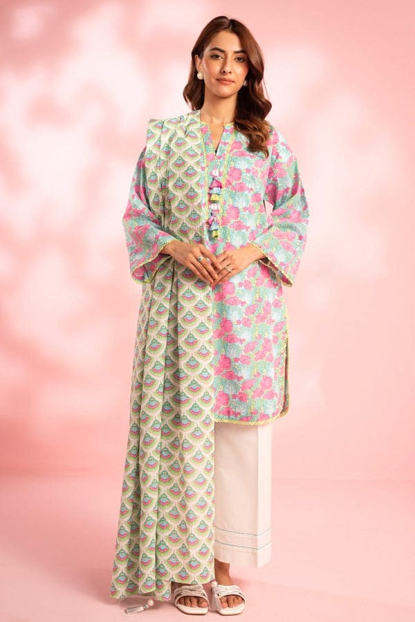 Unstitched 3-Piece Printed Lawn Suit