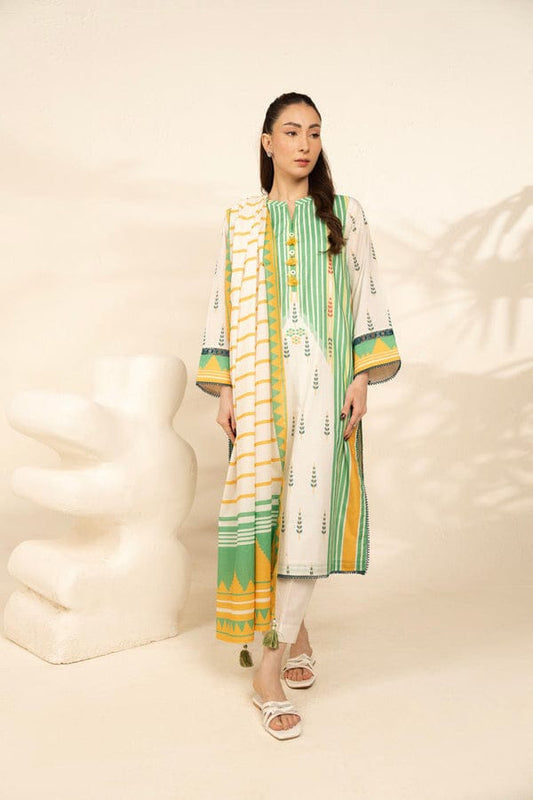 Unstitched 3-Piece Printed Khaddar Suit
