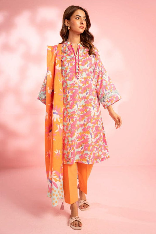 Unstitched 3-Piece Printed Khaddar Suit