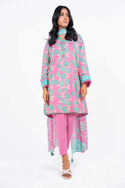 Unstitched 3-Piece Printed Khaddar Suit
