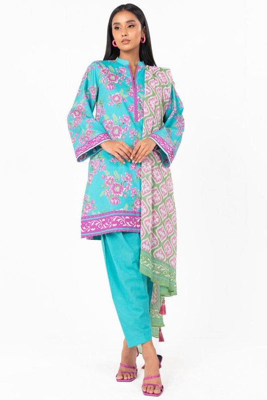 Unstitched 3-Piece Printed Khaddar Suit