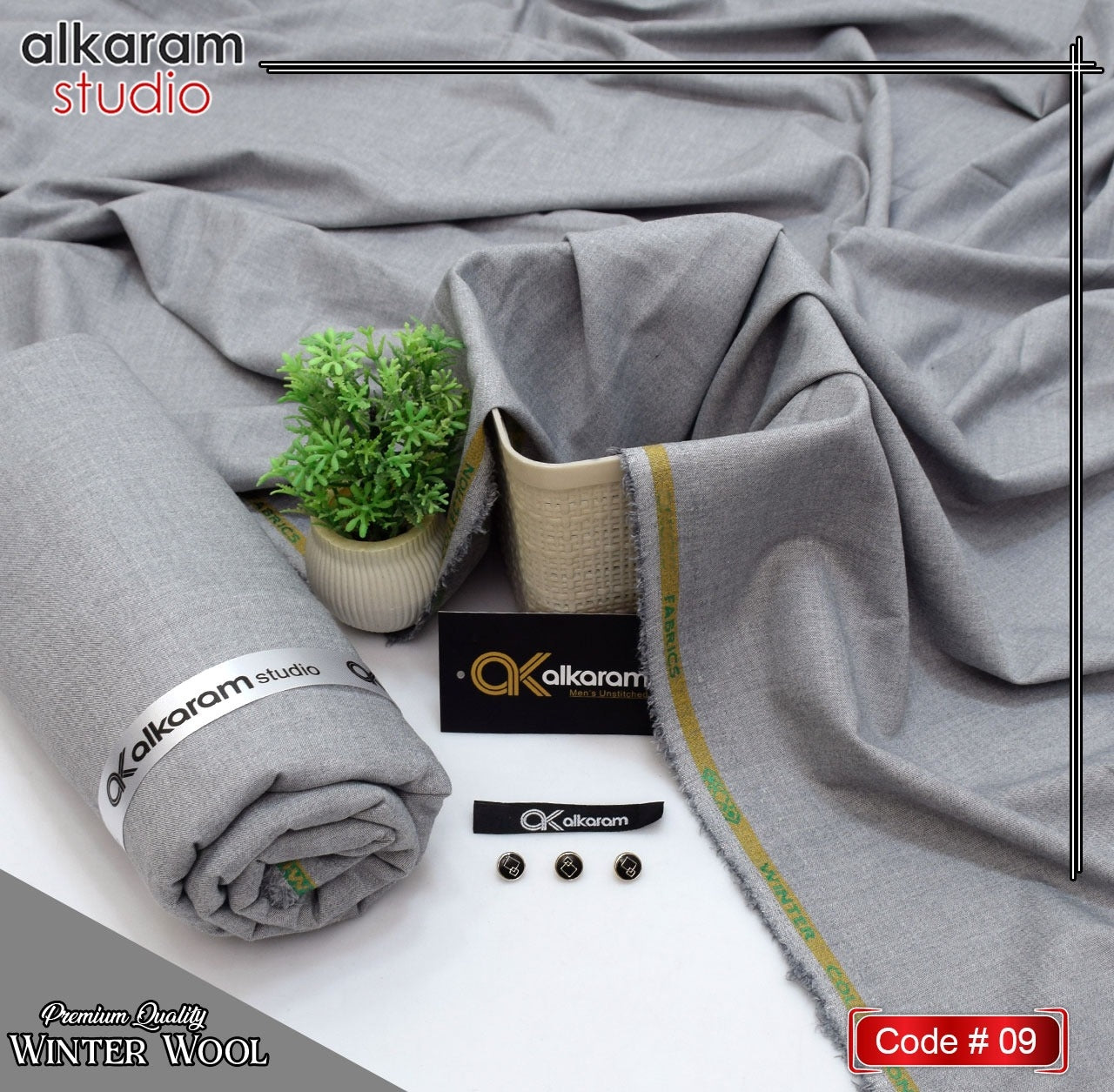 ALKARAM UNSTITCHED WINTER RUSSIAN WOOL CODE 019